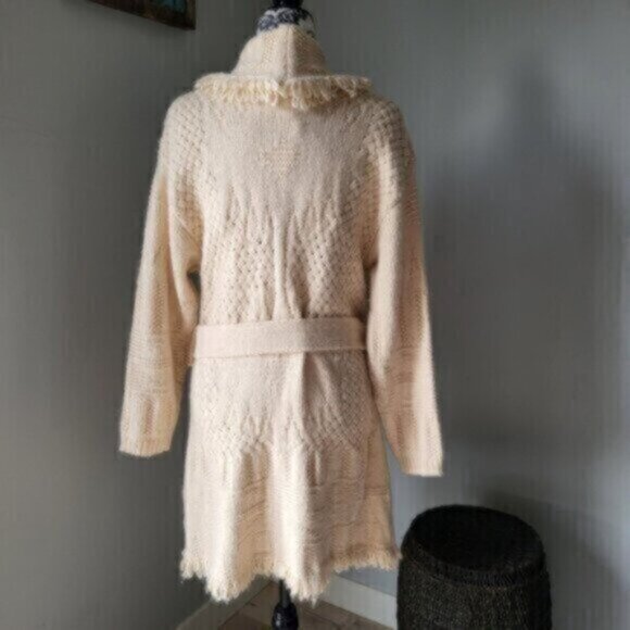 ESQUALO Fringe Knit Cardigan Sweater NWT Women's Sz Lrg - Picture 7 of 14